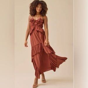 Altar’d State Mattie Ruffle Maxi Dress NWT